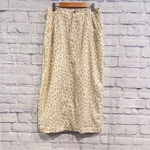 CHAUS Animal Print Skirt High Waisted Midi Skirt Vintage Size 14 Preppy Lined